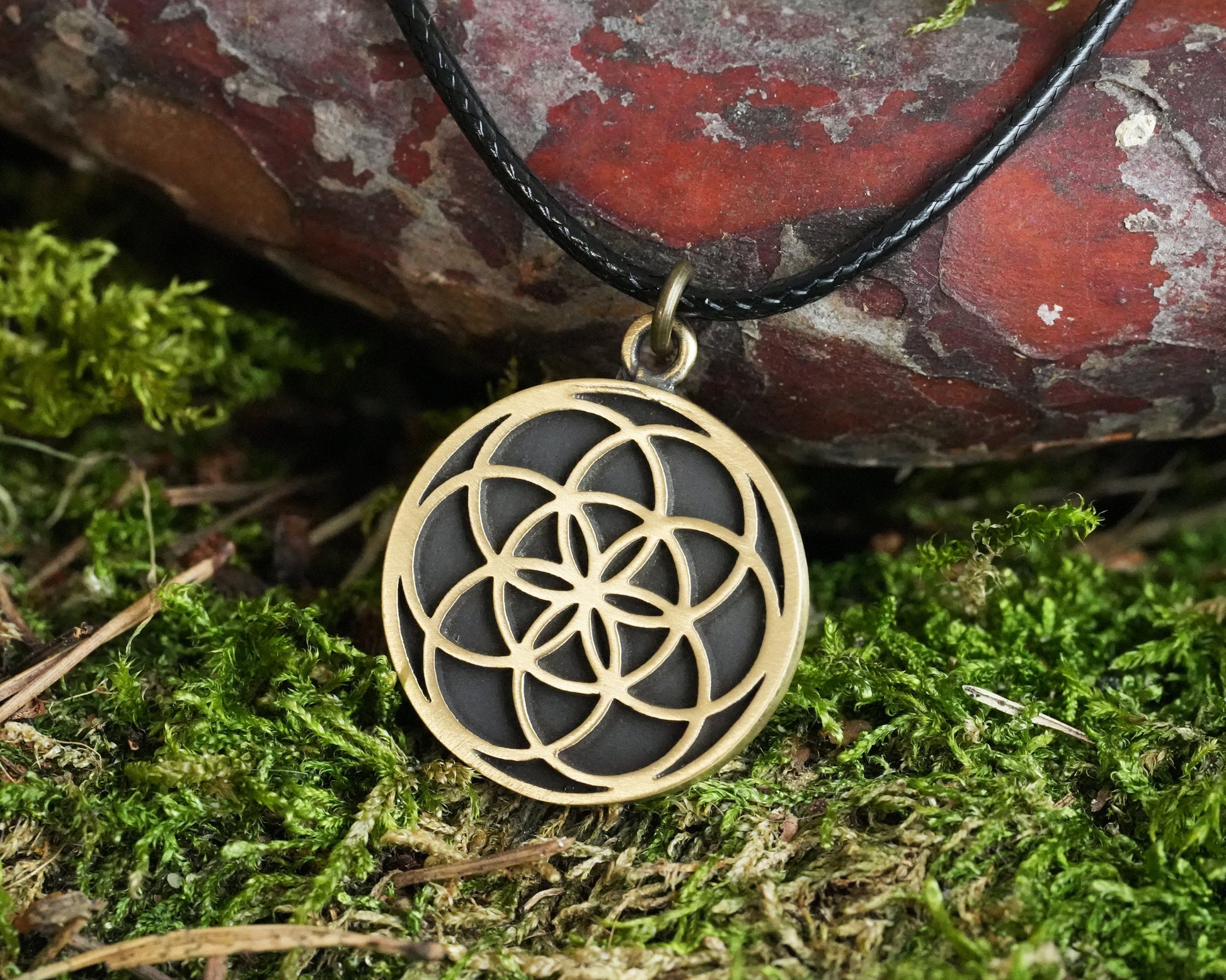 Handmade 925 Sterling Silver Seed of Life Mandala Jewelry Pendant Circle of Life Charm Sacred Geometry Necklace Yoga Protection Charm - Baldur Jewelry