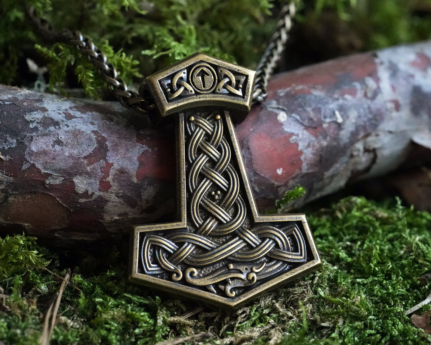 Handmade Viking Midgard Serpent Snake Thor Hammer Mjolnir Thors Necklace For Men Norse Mythology Protective Amulet 22 Inches Long Chain