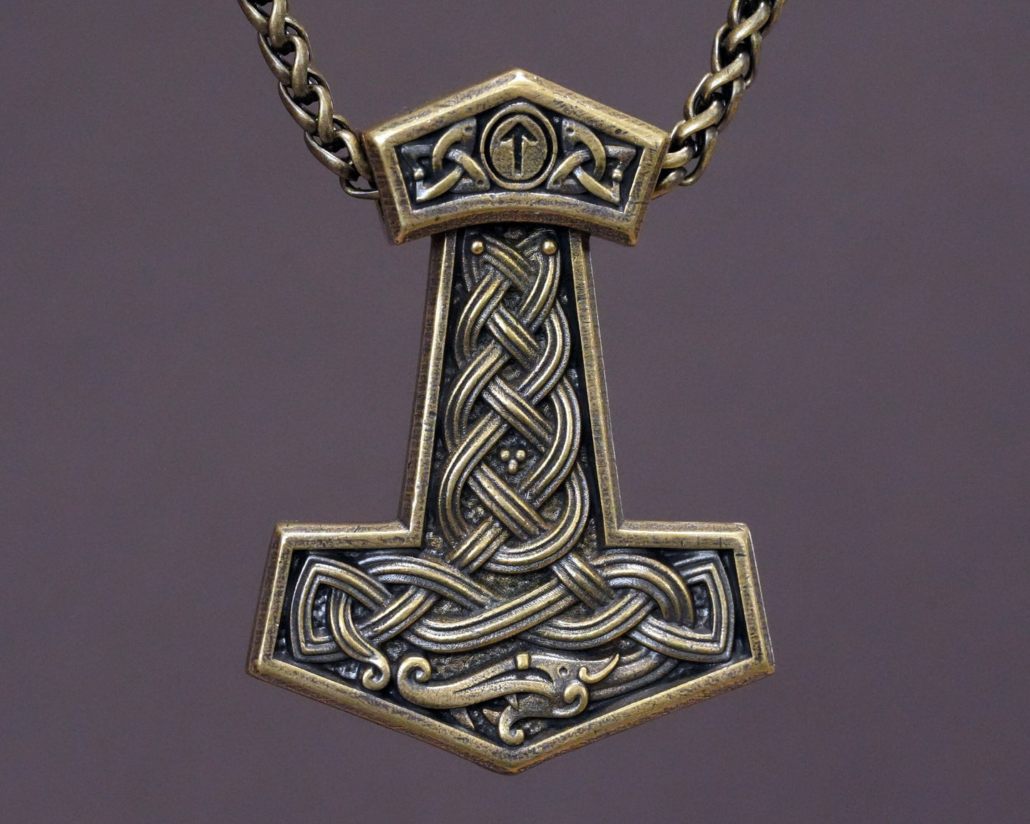 Handmade Viking Midgard Serpent Snake Thor Hammer Mjolnir Thors Necklace For Men Norse Mythology Protective Amulet 22 Inches Long Chain