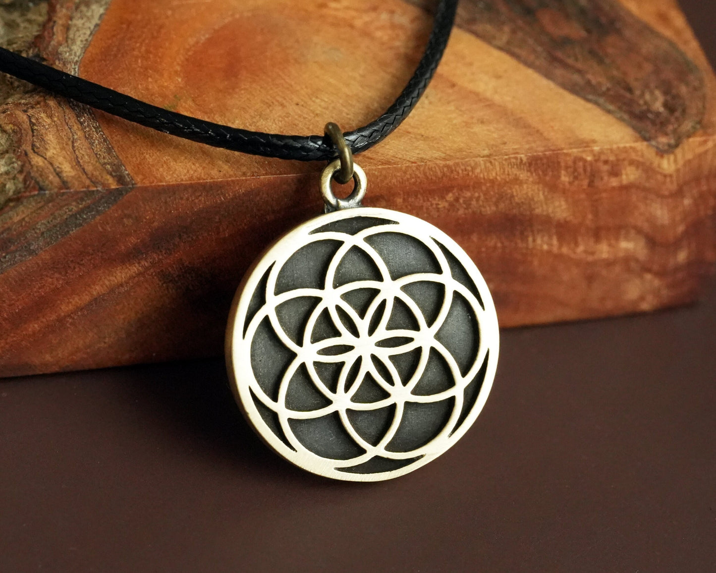 Handmade 925 Sterling Silver Seed of Life Mandala Jewelry Pendant Circle of Life Charm Sacred Geometry Necklace Yoga Protection Charm - Baldur Jewelry