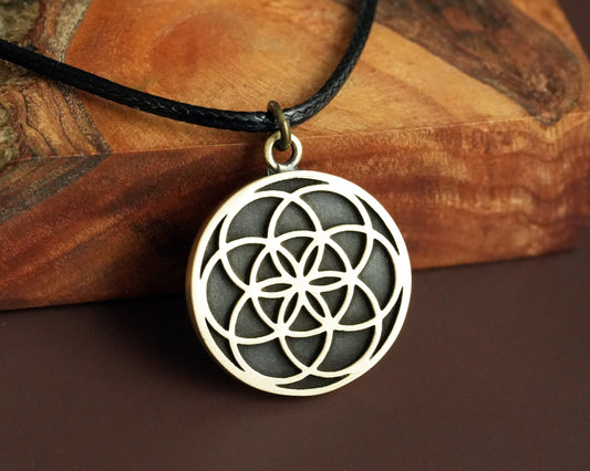 Handmade 925 Sterling Silver Seed of Life Mandala Jewelry Pendant Circle of Life Charm Sacred Geometry Necklace Yoga Protection Charm - Baldur Jewelry