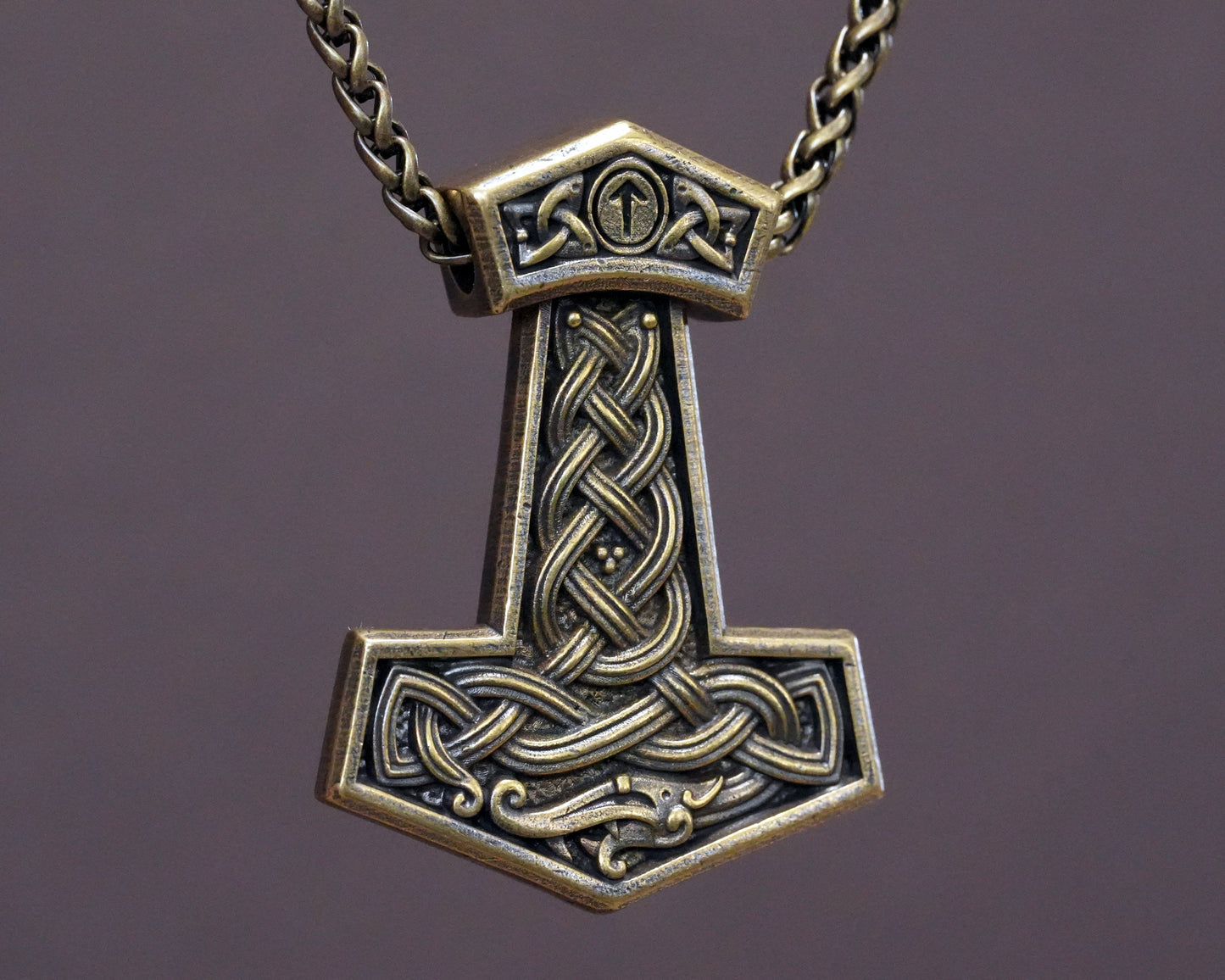 Handmade Viking Midgard Serpent Snake Thor Hammer Mjolnir Thors Necklace For Men Norse Mythology Protective Amulet 22 Inches Long Chain