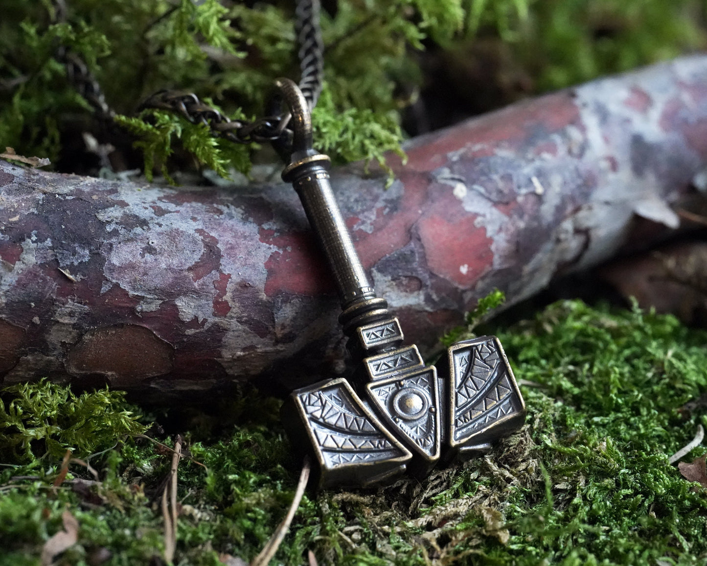 Handmade Viking Thors Hammer Necklace For Men and Women With Strong 22 Inches Long Chain, Brass / 925 Sterling Silver Casting - Baldur Jewelry