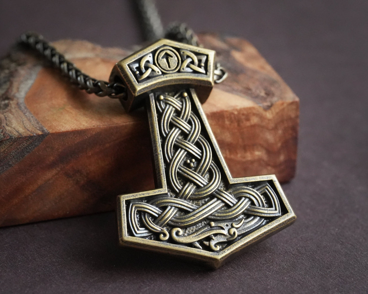 Handmade Viking Midgard Serpent Snake Thor Hammer Mjolnir Thors Necklace For Men Norse Mythology Protective Amulet 22 Inches Long Chain