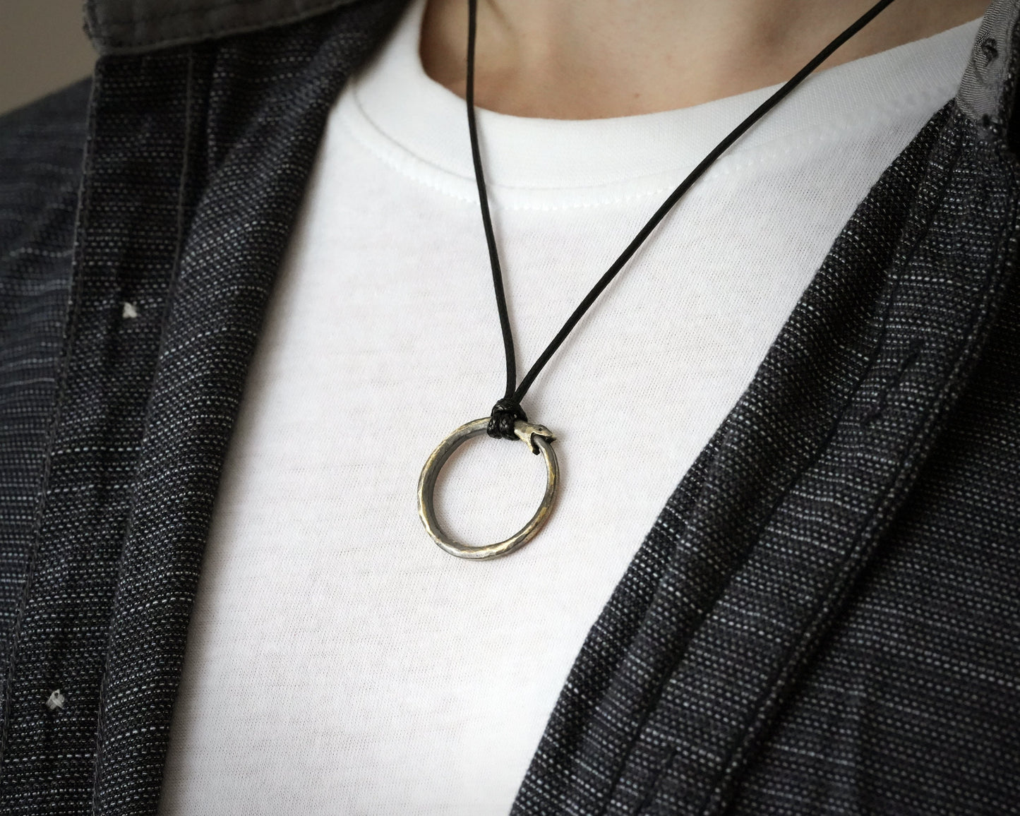 Ouroboros Snake Viper Ring Necklace Pendant Charm 925 Sterling silver Brass - Baldur Jewelry