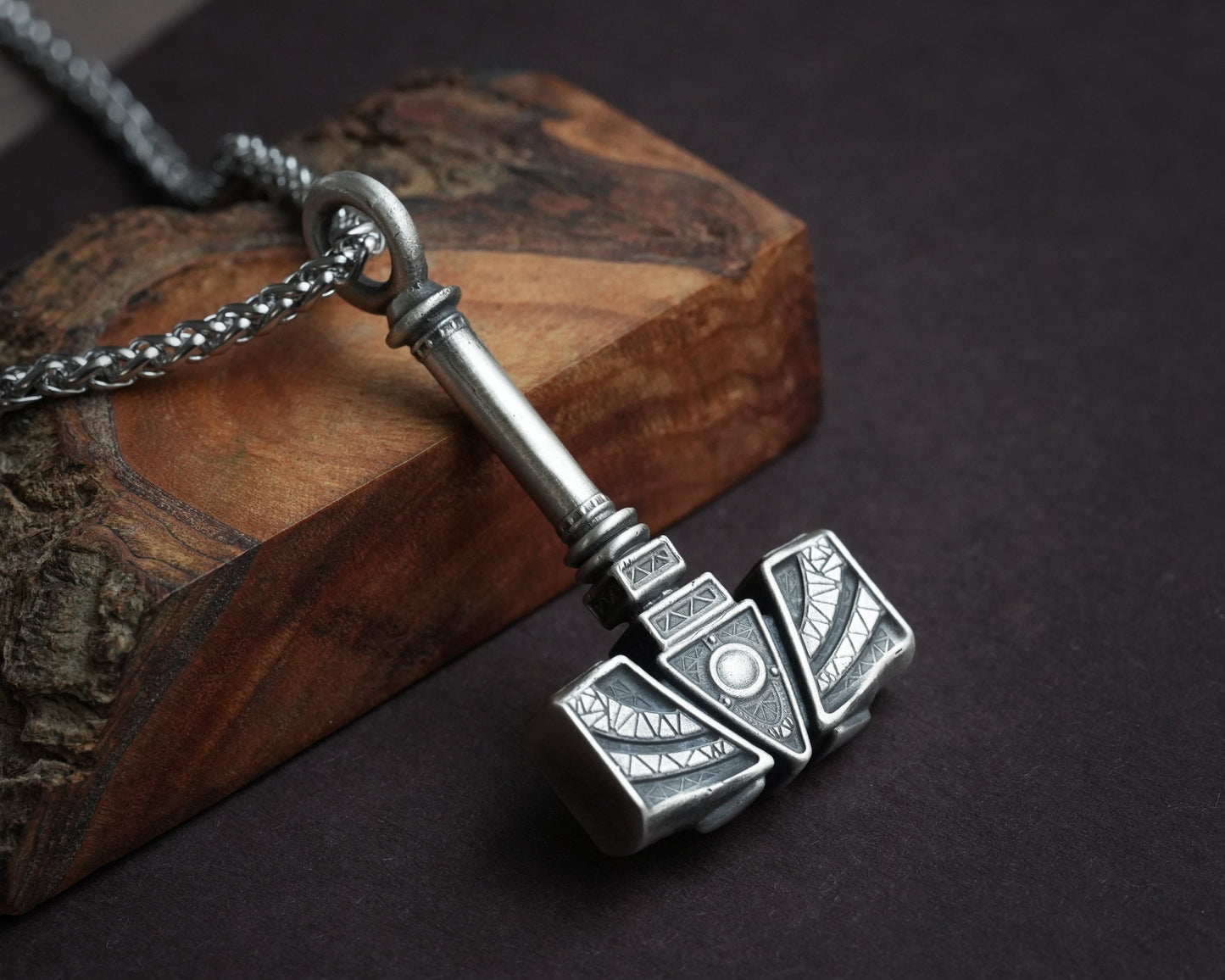Handmade Viking Thors Hammer Necklace For Men and Women With Strong 22 Inches Long Chain, Brass / 925 Sterling Silver Casting - Baldur Jewelry