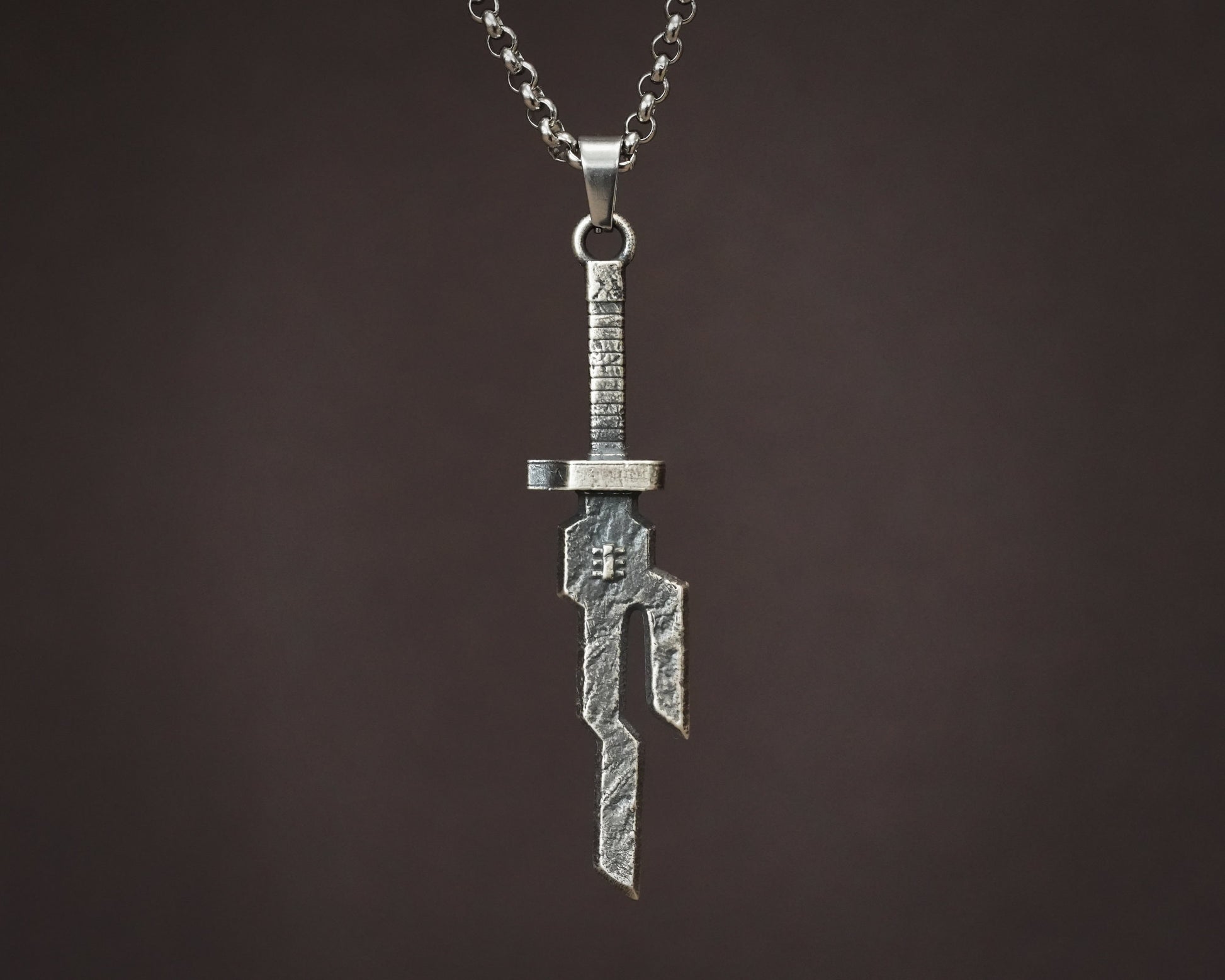 Toji ISoH Spear Necklace Pendant With 22 Inches Chain - Solid Silver or Ancient Bronze Looking Jewelry - Baldur Jewelry