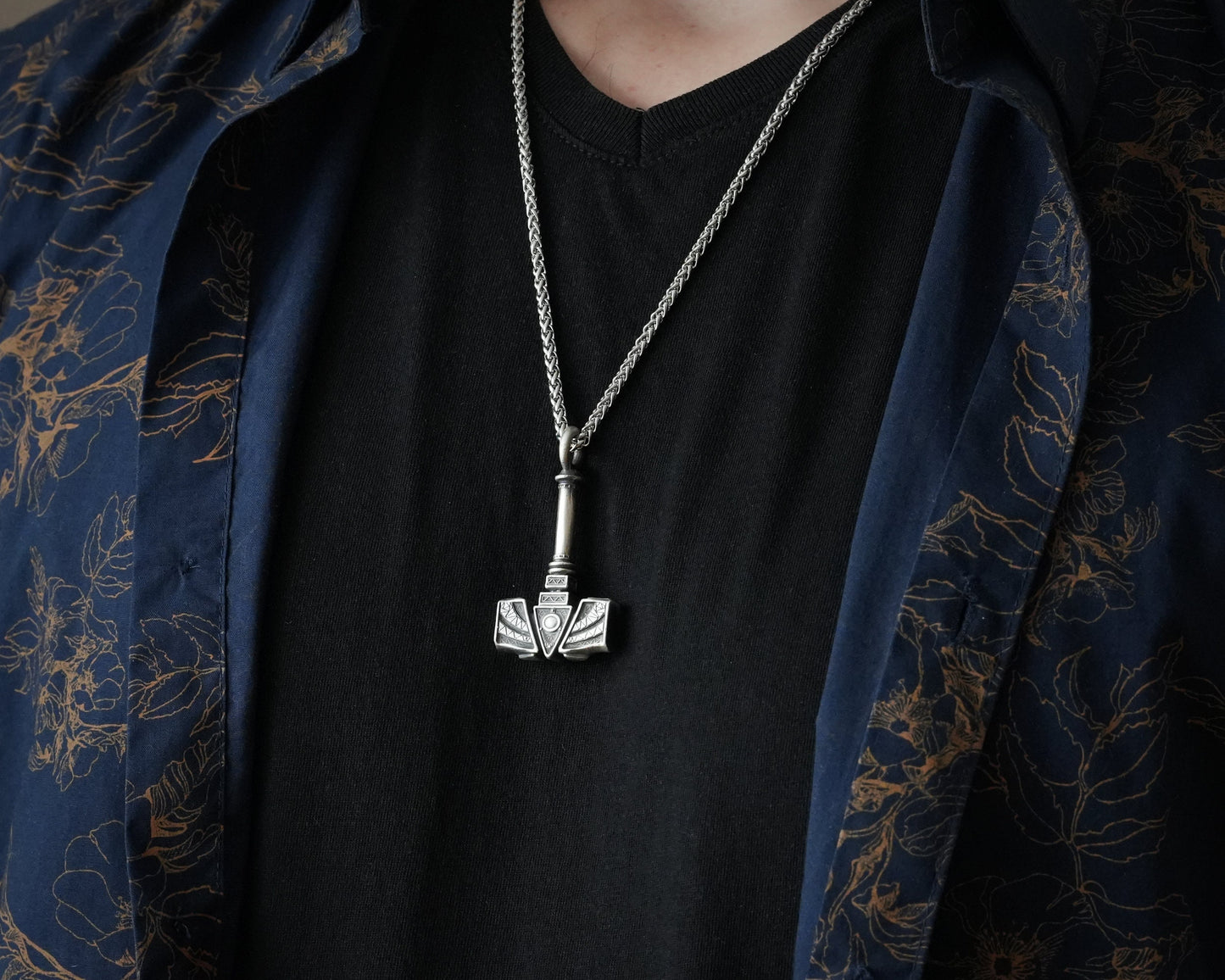 Handmade Viking Thors Hammer Necklace For Men and Women With Strong 22 Inches Long Chain, Brass / 925 Sterling Silver Casting - Baldur Jewelry