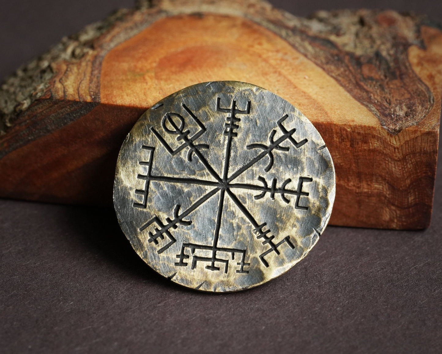 Viking Norse Traveler's Protective Talisman Vegvisir Coin Gift Lucky Luck Coin - Baldur Jewelry