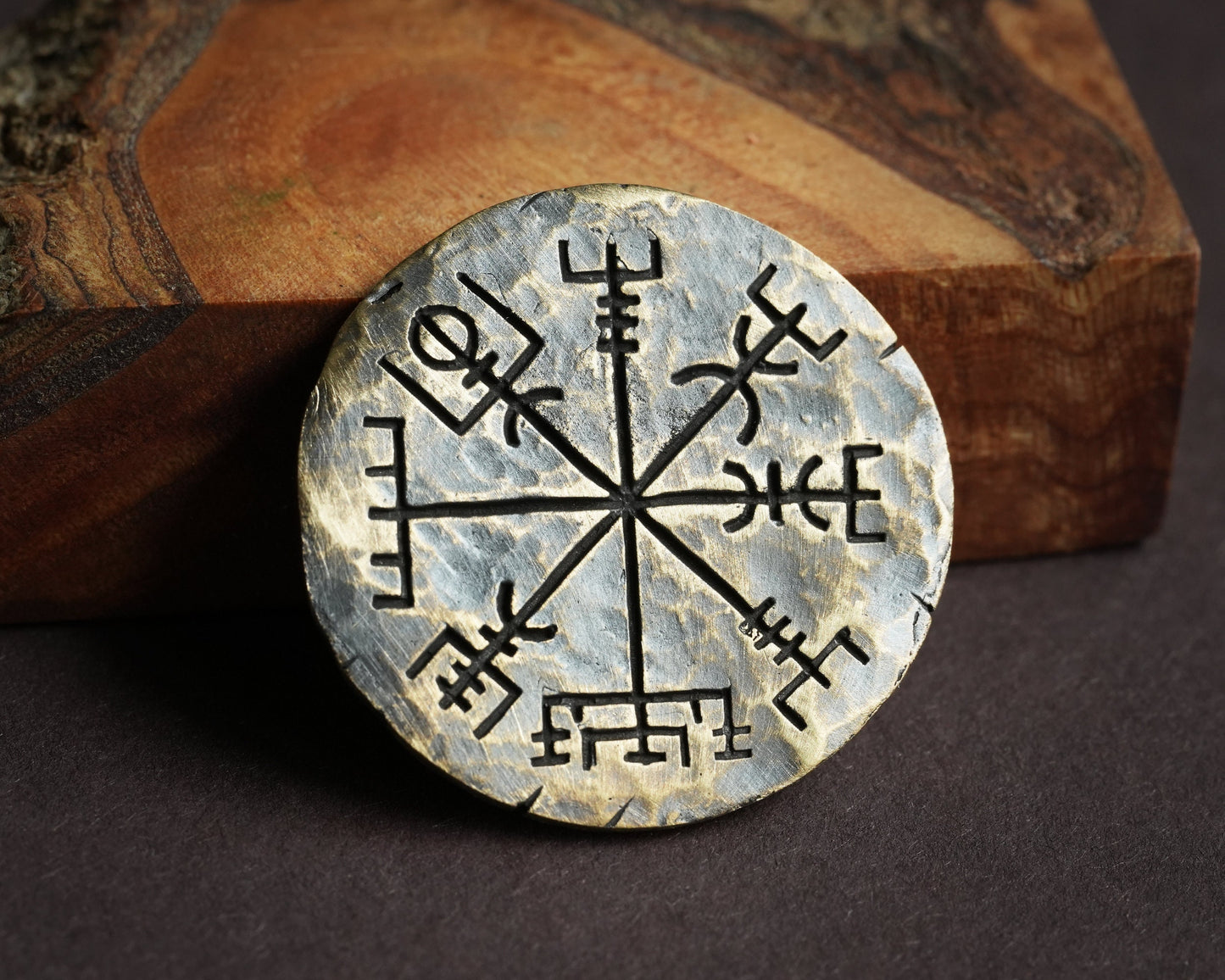 Viking Norse Traveler's Protective Talisman Vegvisir Coin Gift Lucky Luck Coin - Baldur Jewelry