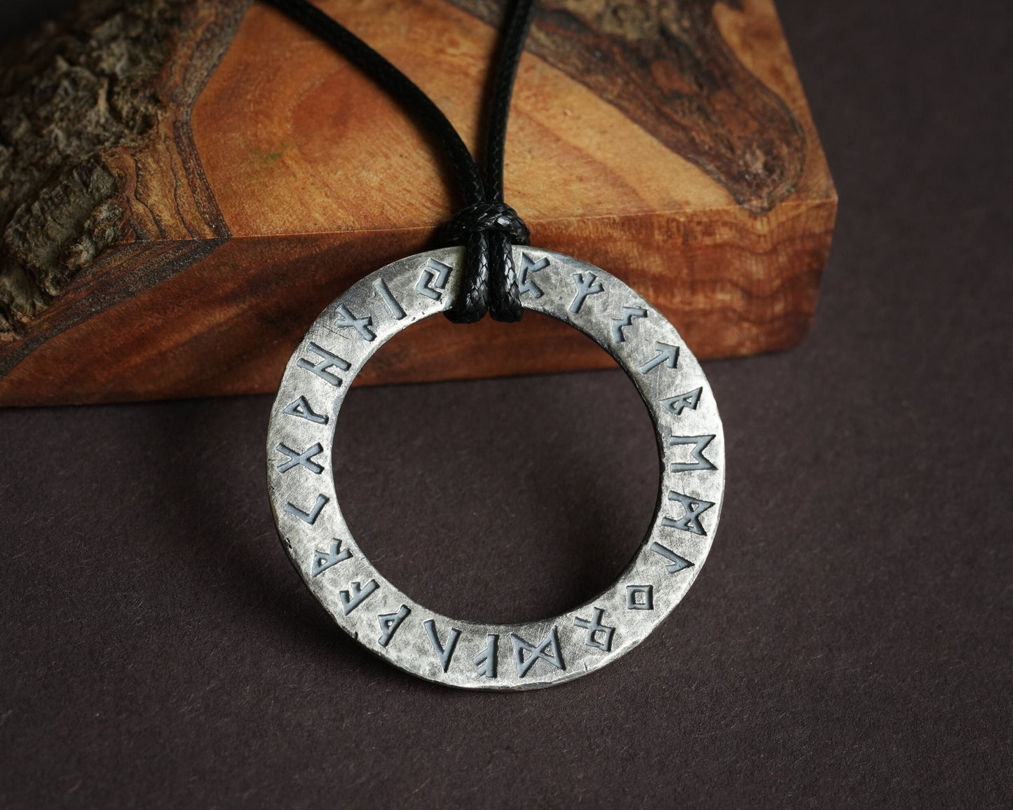 Viking Rune Ring Necklace, Runes Circle, Futhark , Norse mythology, Odin Pendant Jewlery Talisman - Baldur Jewelry