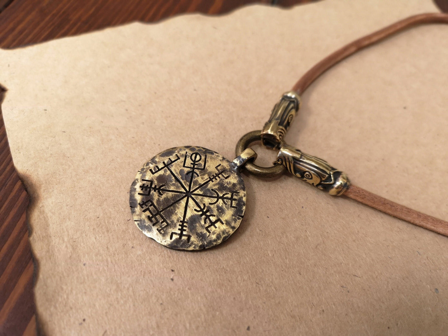 Viking Vegvisir Compass Necklace Pendant Wolf Norse Jewelry - Baldur Jewelry