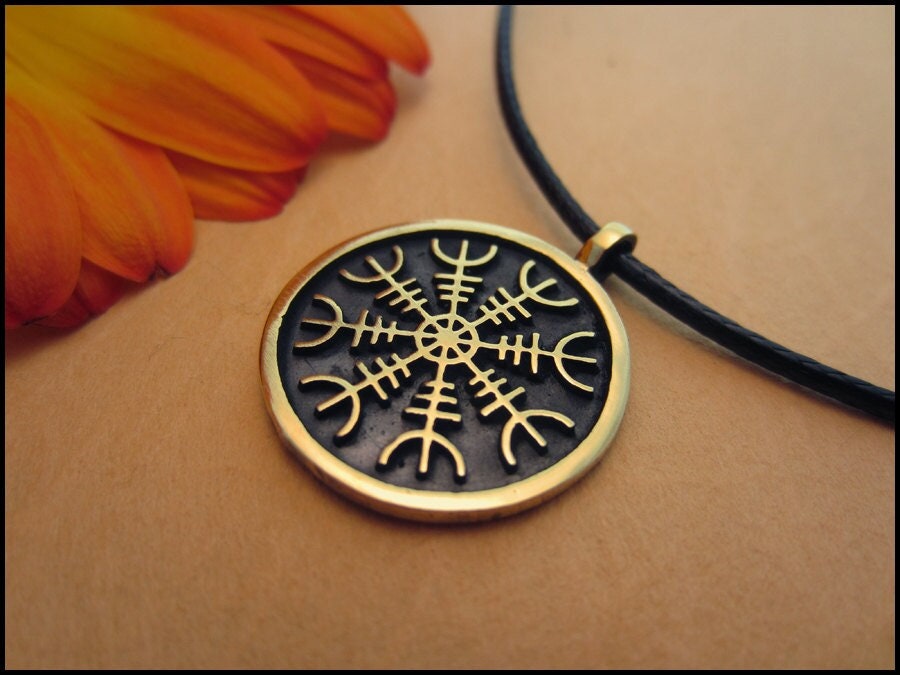 Viking Aegishjalmur Helm of Awe Pendant With Adjustable String - Baldur Jewelry