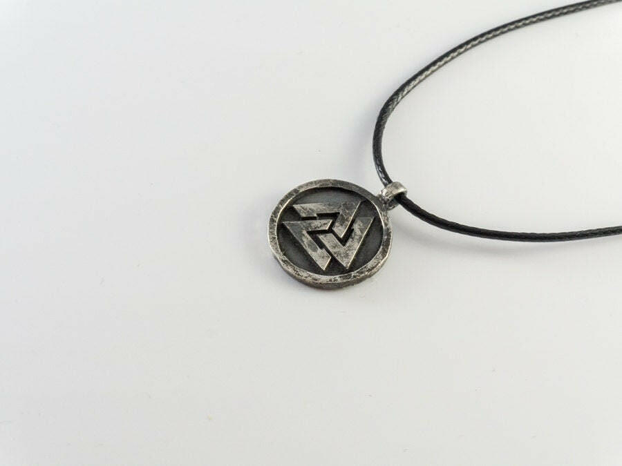 Silver Viking Men Jewelry Warrior Pendant Necklace Valknut - Baldur Jewelry