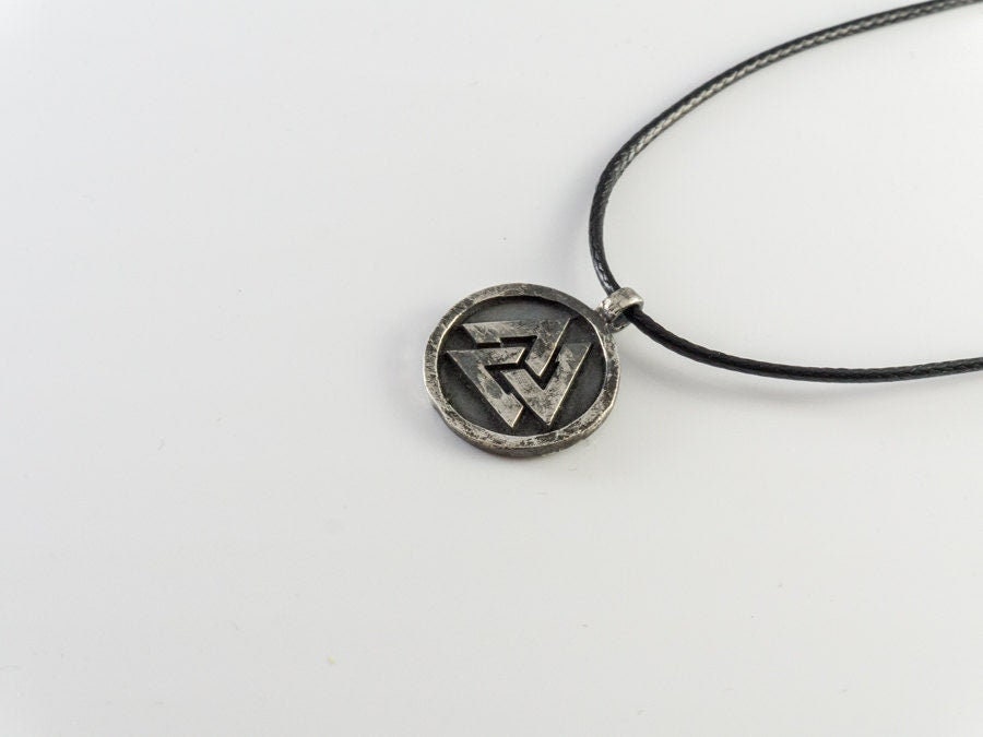 Silver Viking Men Jewelry Warrior Pendant Necklace Valknut