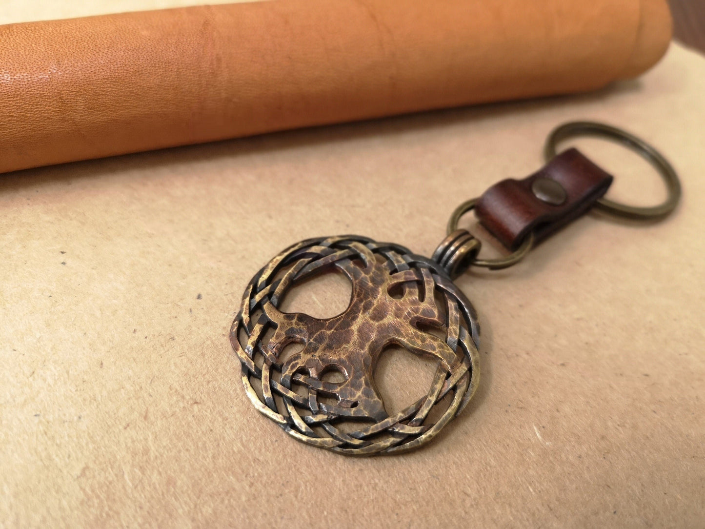 Yggdrasil Viking World Tree of Life Keychain Keyring Key Accessories Jewelry - Baldur Jewelry