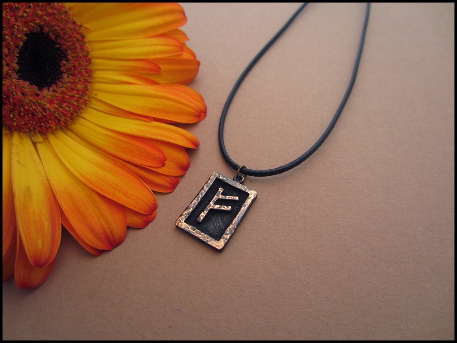 Viking Fehu Rune - Wealth - Viking Norse Jewelry Pendant Necklace - Baldur Jewelry
