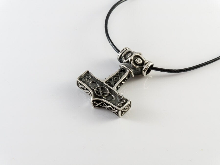Thors Hammer Necklace 925 Sterling Silver 8th Century Odeshög Authentic Replica Viking Thor Hammer Mjölnir Mjolnir Pendant Amulet Jewelry - Baldur Jewelry