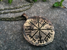 Vegvisir - Viking Compass, Hand Hammered Pendant