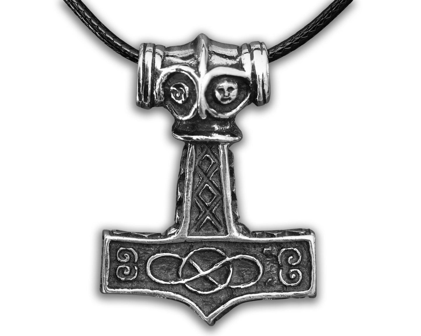 Handgemachte Wikinger Nordischer Thorshammer Mjolnir Thor Anhänger Halskette Schmuck für Männer und Frauen mit verstellbarer Schnur