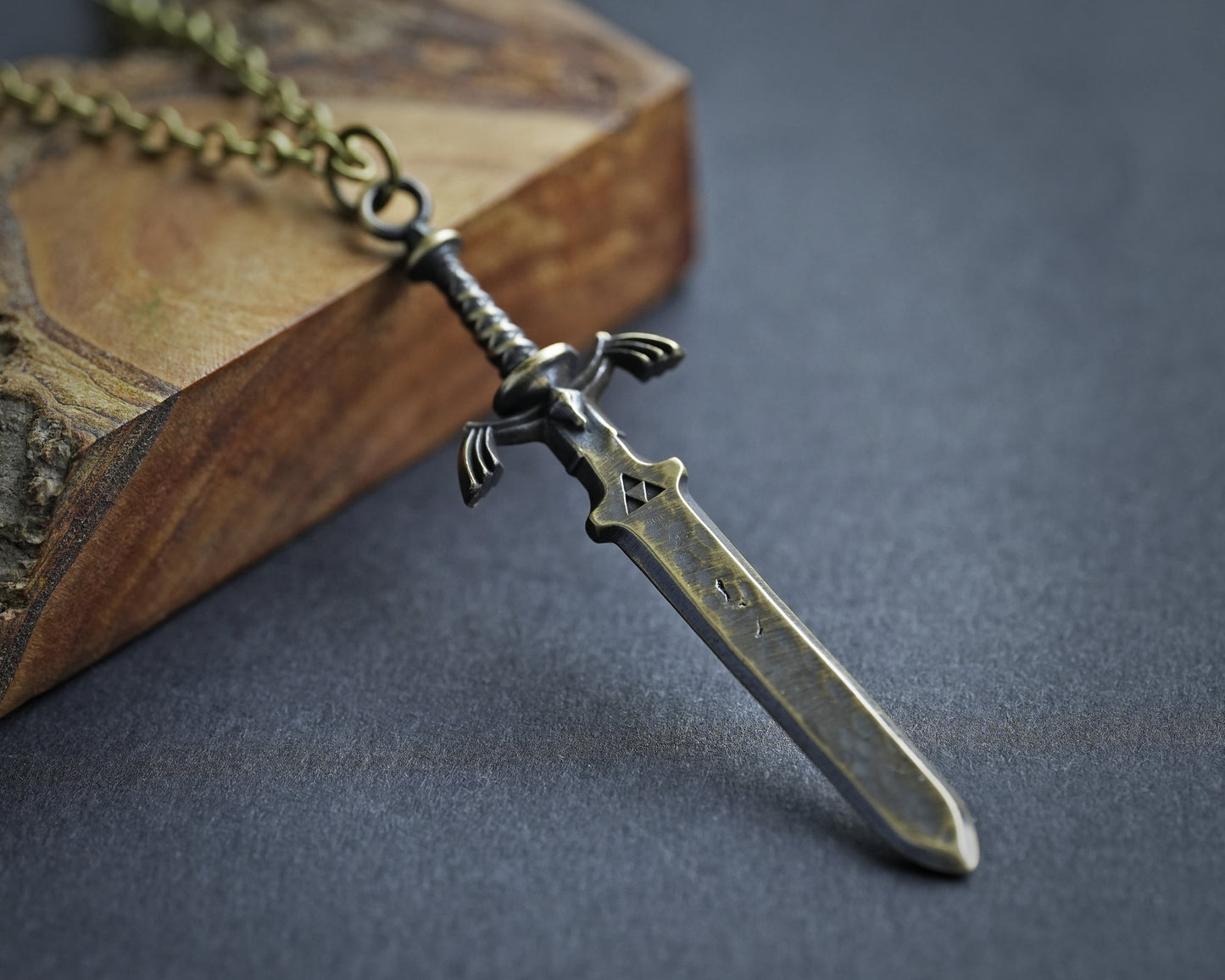The Legend of Zelda Master Sword  Blade Necklace Pendant Jewelry 925 Sterling Silver / Brass