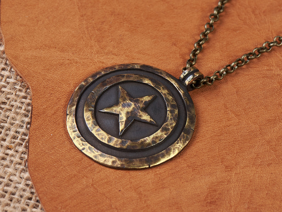 Captain America Schild Halskette Anhänger Amulett mit Kette