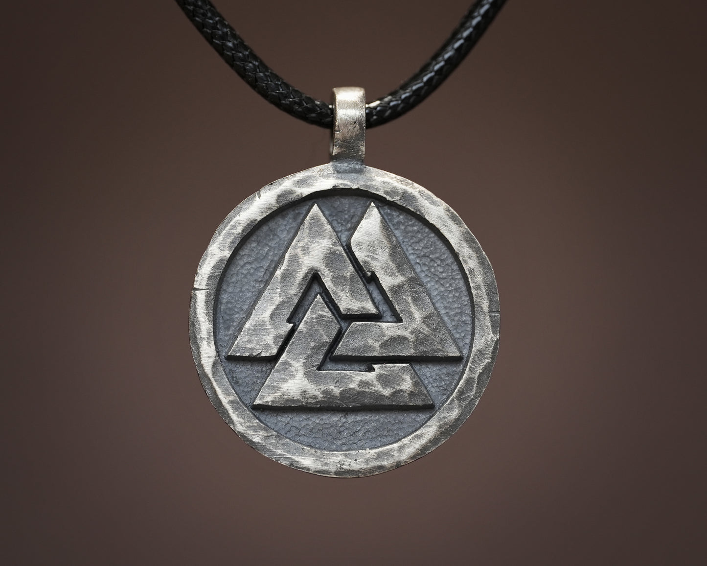 Wikinger-Anhänger Valknut-Krieger, nordischer Schmuck, Halskettenanhänger, Amulett, Odin mit verstellbarer Schnur