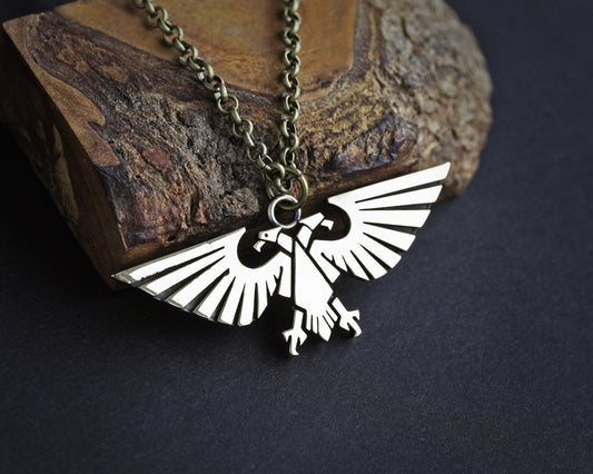 Warhammer 40K Emperor of Mankind Ancient Imperial Aquila Eagle Necklace Pendant