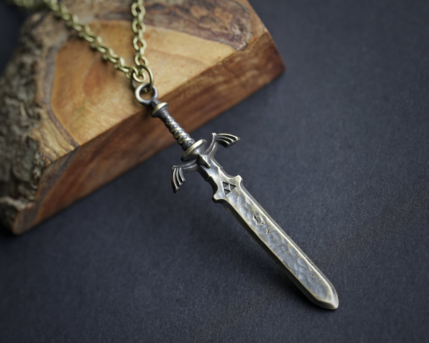 The Legend of Zelda Master Sword  Blade Necklace Pendant Jewelry 925 Sterling Silver / Brass