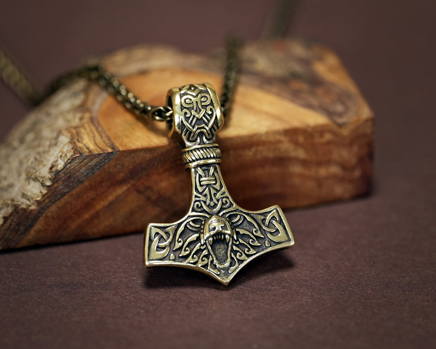 925 Sterling Silber Bär Wikinger Thors Hammer Halskette Anhänger - Mut und Stärke Amulett Talisman - Thor Geschenke für Männer - Wikinger