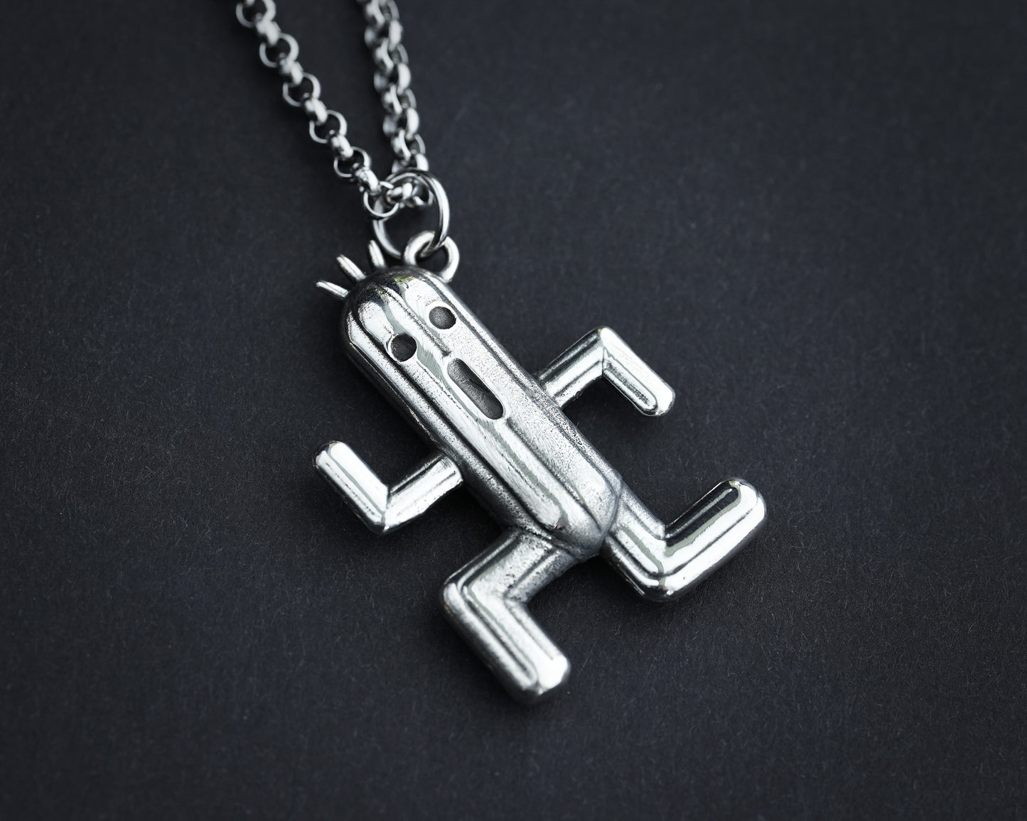 Final Fantasy Cactuar Necklace Pendant Jewelry Keychain Charm 925 Sterling Silver Brass