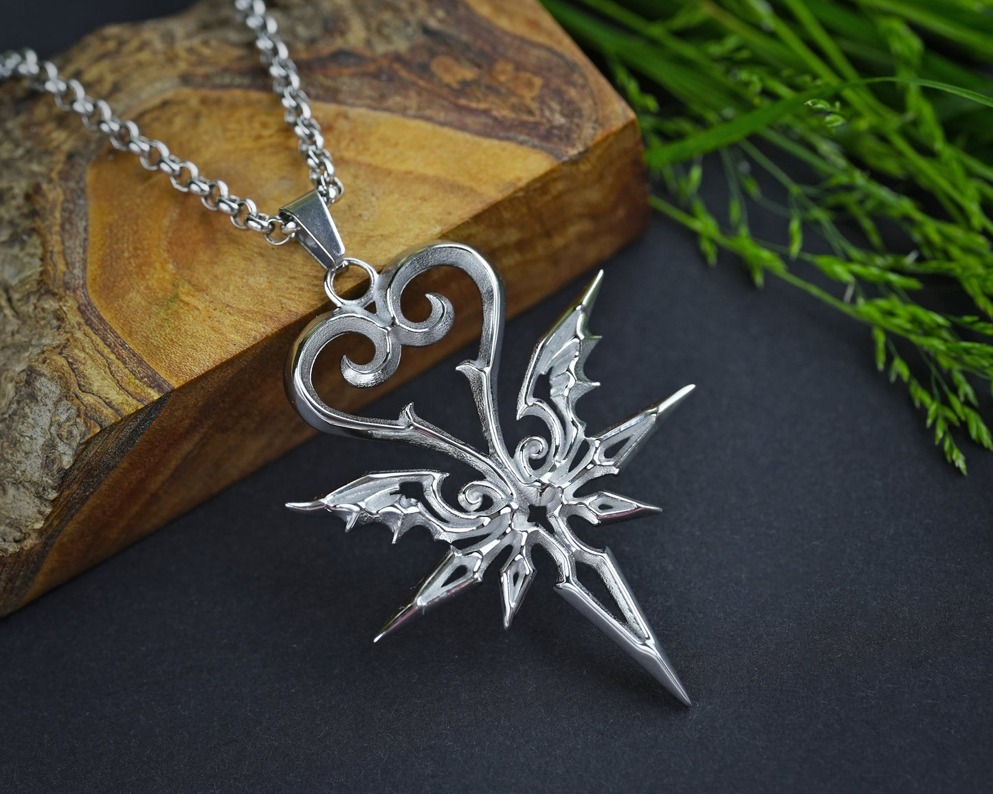 Book of Prophecies Kingdom Heart Necklace Double-Sided Jewelry Amulet