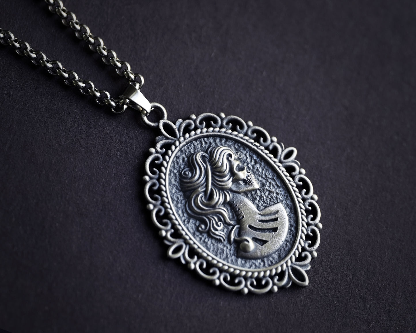 Gothic Wiccan Pagan Witchcraft Victorian Lady Girl Woman Skeleton Necklace Pendant choker With Chain Charm for women Vintage