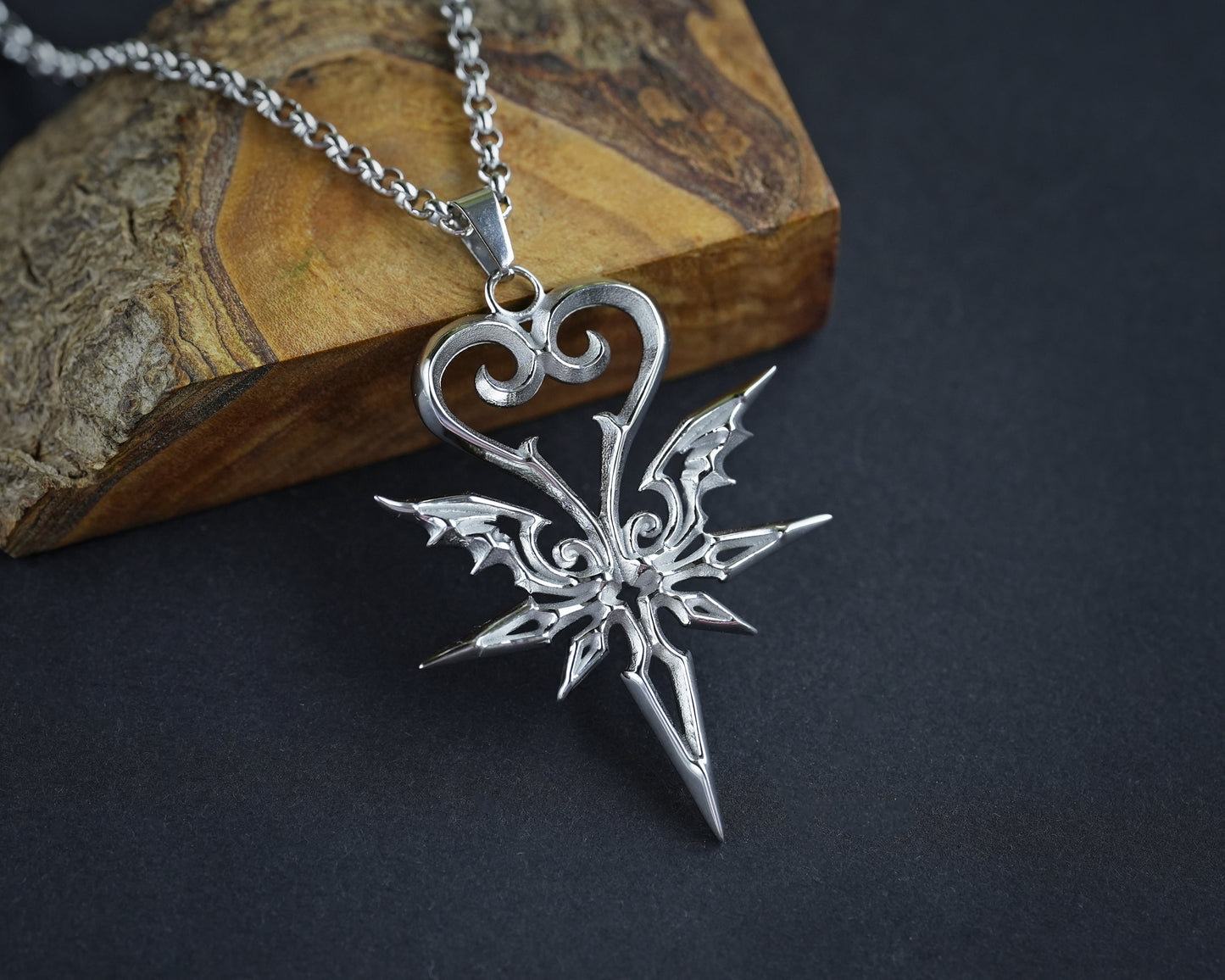Book of Prophecies Kingdom Heart Necklace Double-Sided Jewelry Amulet