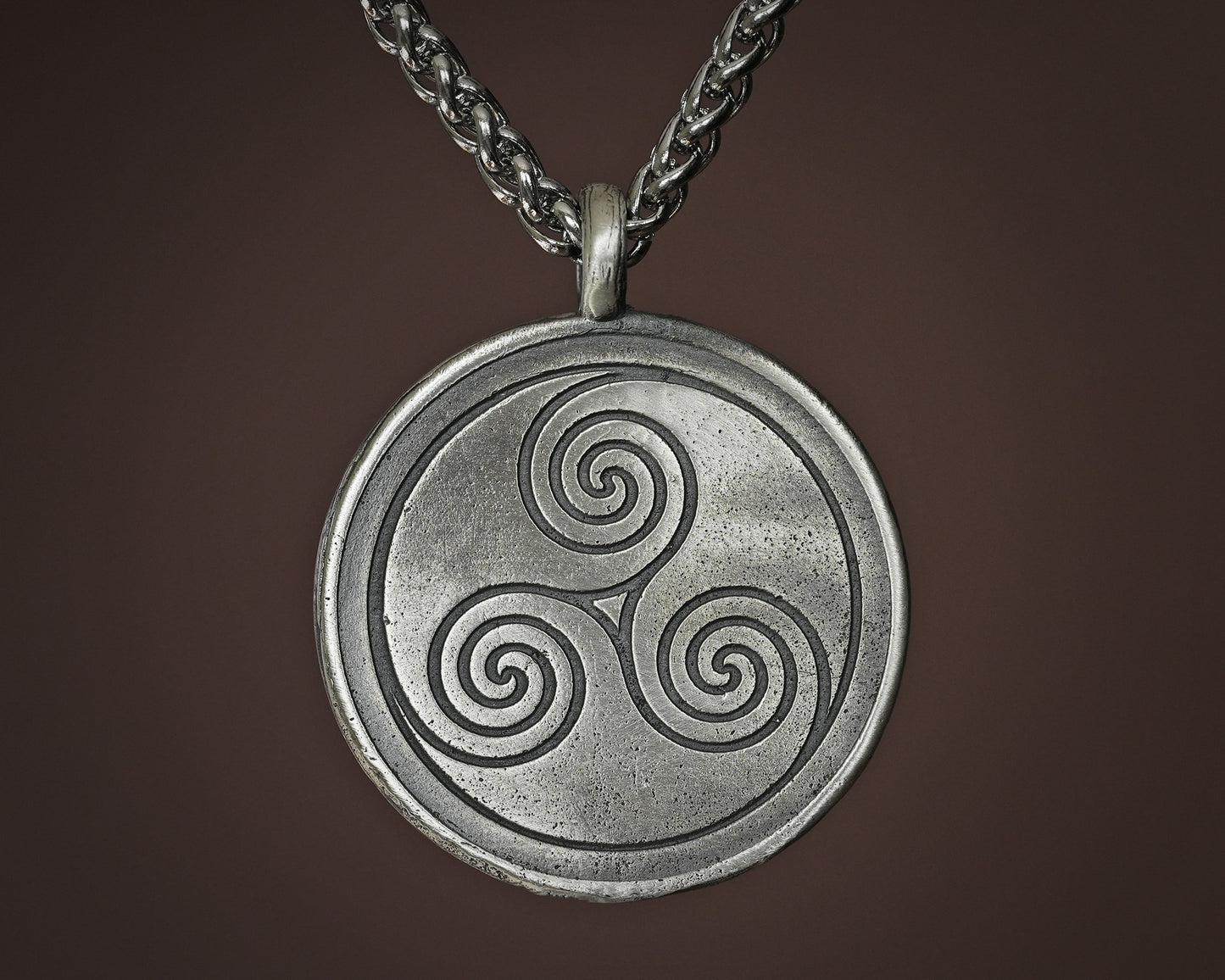 Viking Guardian Goddess Valkyrie Freya Pendant, Tree of Life and Triskelion, Double-Sided Norse Symbol Necklace
