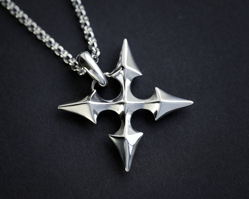 Collier pendentif en argent sterling 925 avec croix de Roxas et cœur du Royaume, bijoux livre des prophéties