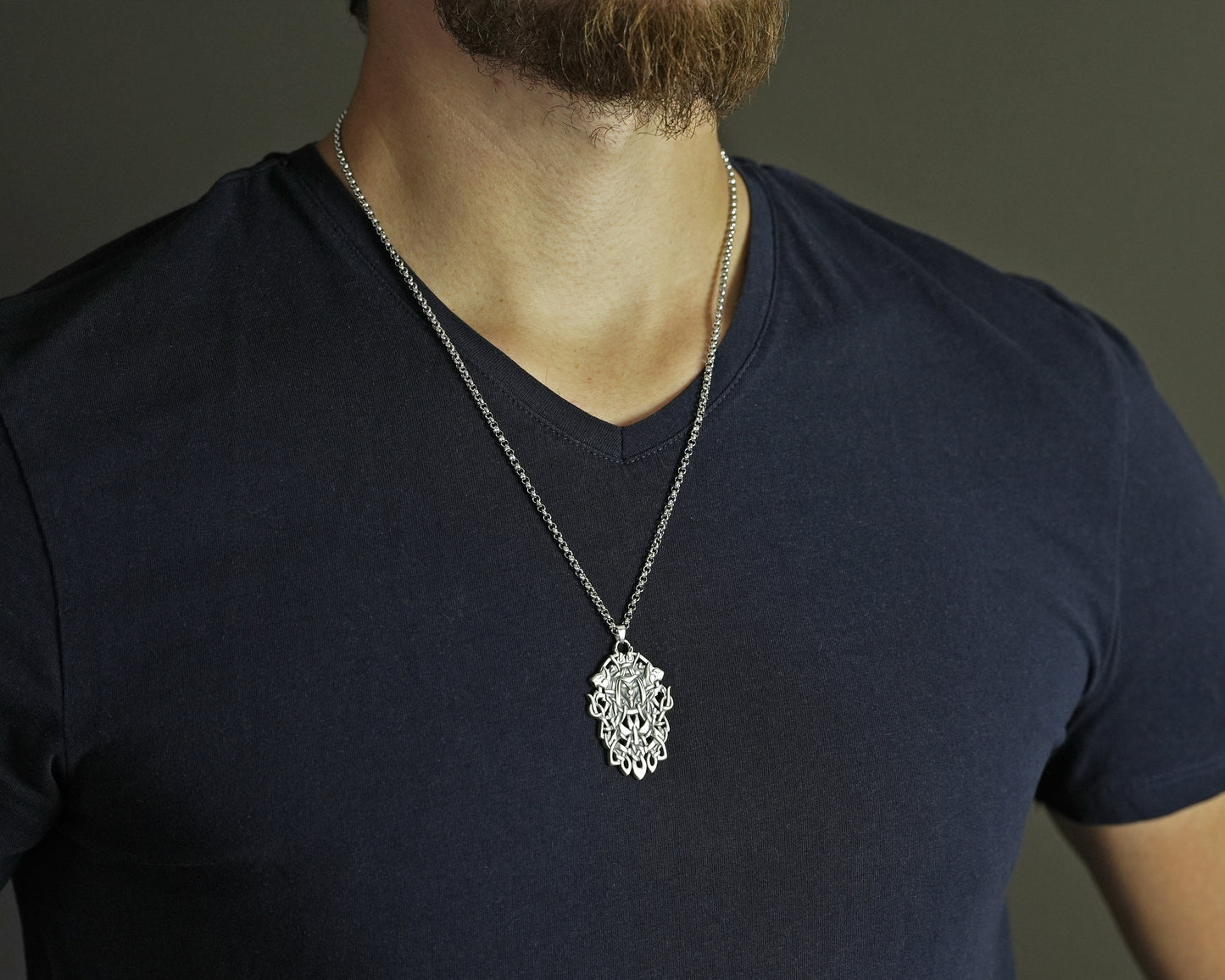 Viking Guardian Goddess Freya Valkyrie Shieldmaiden with cats cat Necklace - Norse - Protective Pendant With 22 Inch Chain