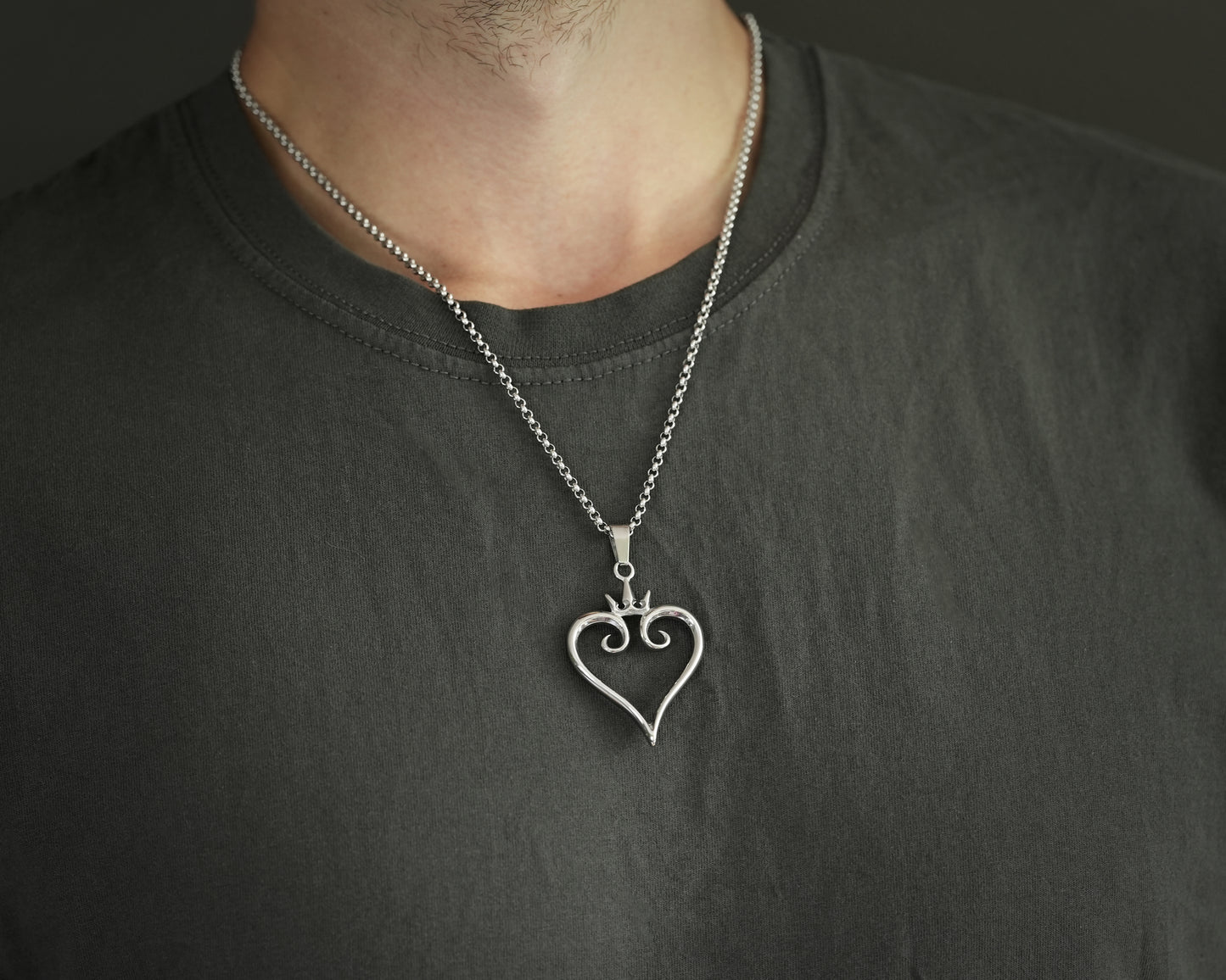 Kingdom Hearts Nobody Edelstahl Anhänger Halskette Charm Halskette Schmuck