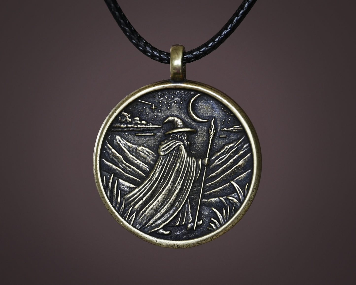 Pendentif de collier Yin Yang d'aspect ancien martelé à la main pour hommes et femmes avec chaîne réglable