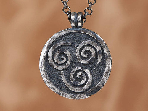 925 Sterling Silver Avatar Last Airbender Air Nomad Nation Necklace Pendant - Baldur Jewelry