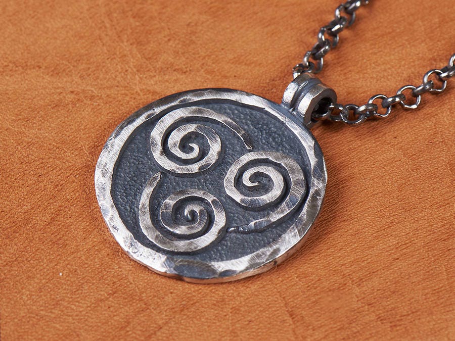 925 Sterling Silver Avatar Last Airbender Air Nomad Nation Necklace Pendant - Baldur Jewelry