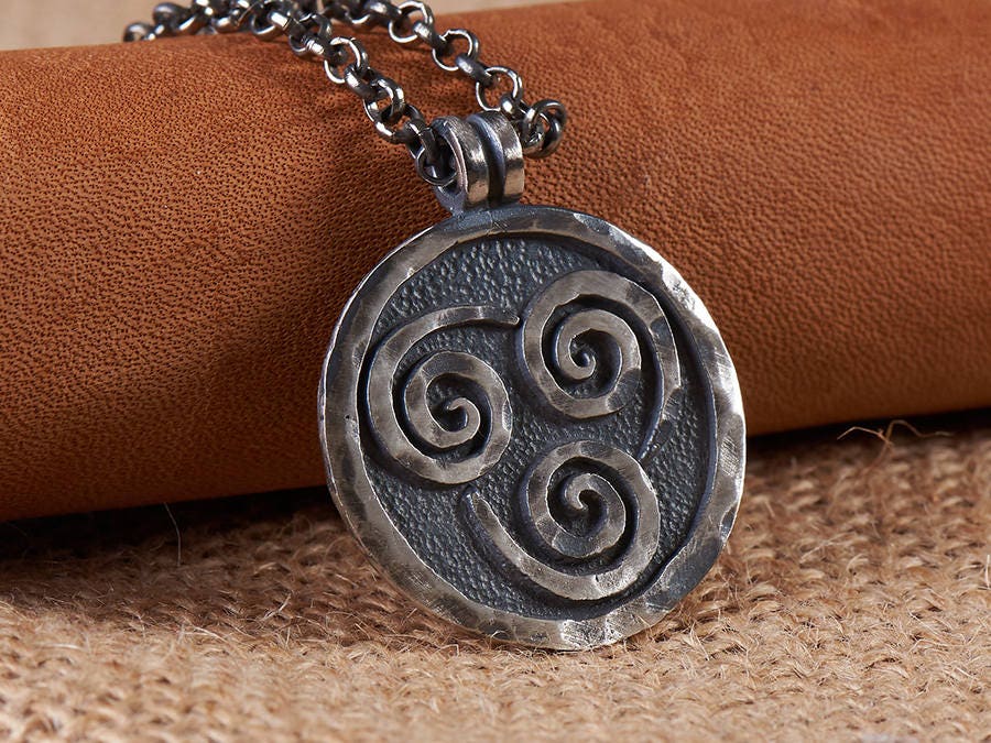 925 Sterling Silver Avatar Last Airbender Air Nomad Nation Necklace Pendant - Baldur Jewelry