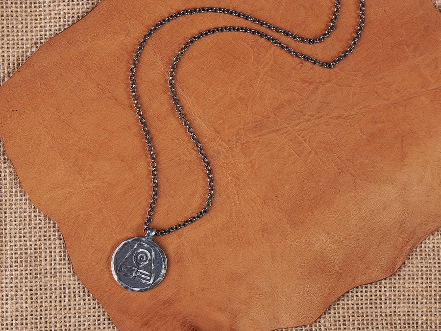 925 Sterling Silver Avatar Last Airbender Earth Kingdom Nation Necklace Pendant - Baldur Jewelry