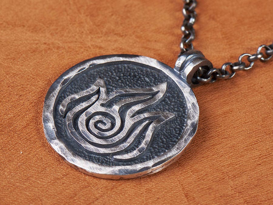 925 Sterling Silver Avatar Last Airbender Fire Nation Necklace Pendant - Baldur Jewelry