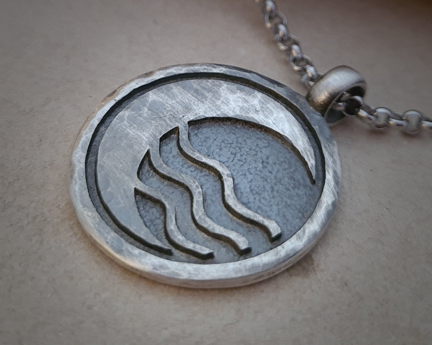 925 Sterling Silver Avatar Last Airbender Northern Water Tribe Nation Necklace Pendant - Baldur Jewelry