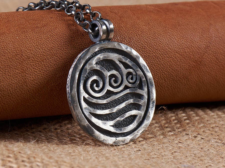 925 Sterling Silver Avatar Last Airbender Water Tribe Nation Necklace Pendant - Baldur Jewelry