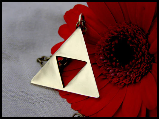 925 Sterling Silver / Brass The Legend of Zelda Triforce Triangle Necklace Pendant Jewelry