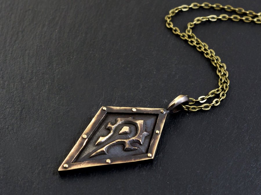 925 Sterling Silver / Brass WoW Horde Necklace Pendant Jewelry - Baldur Jewelry