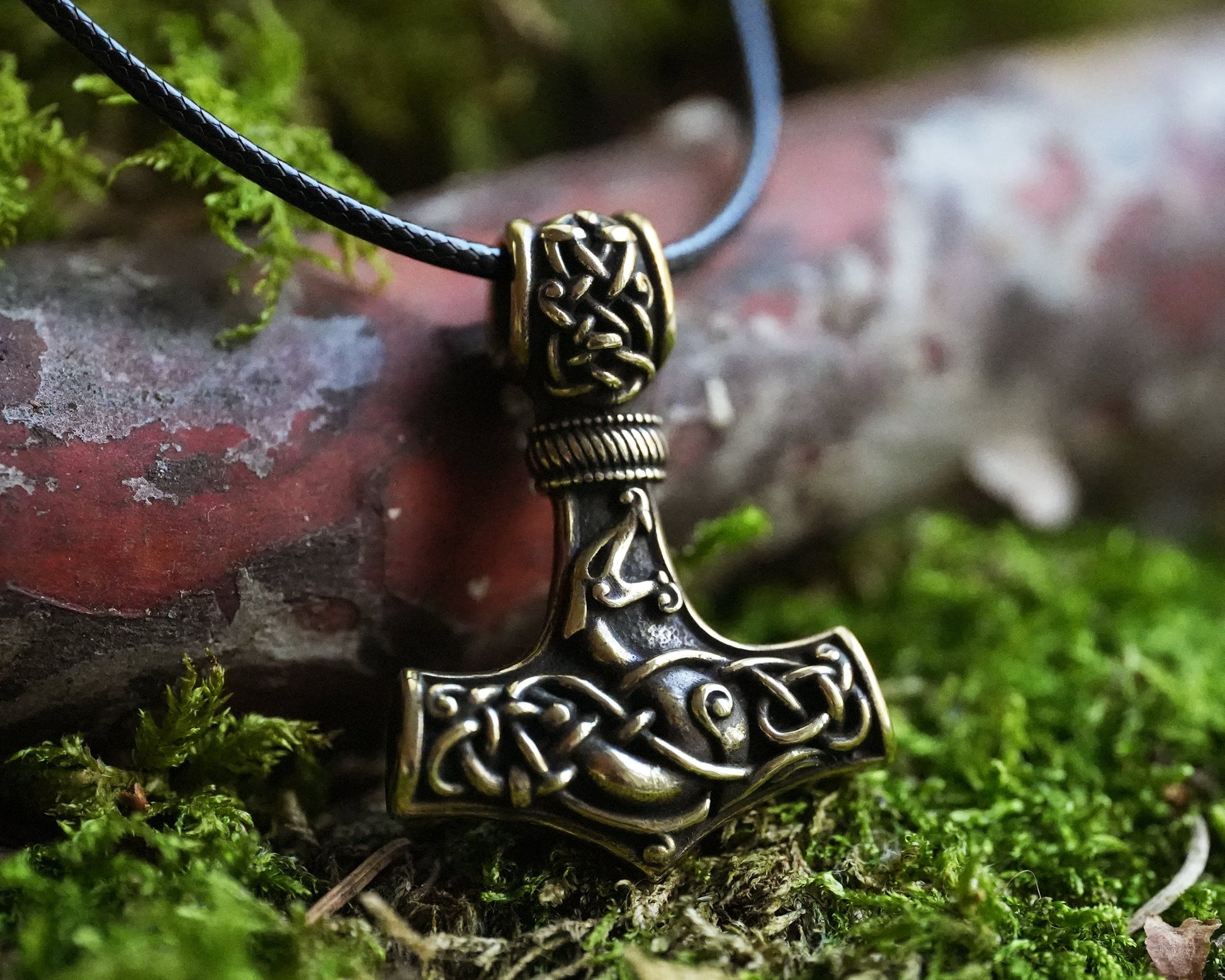 925 Sterling Silver Double - Sided Viking Dragon Thors Hammer Thor Mjölnir Mjolnir Necklace Pendant Jewelry For Men and Women - Fast Delivery - Baldur Jewelry