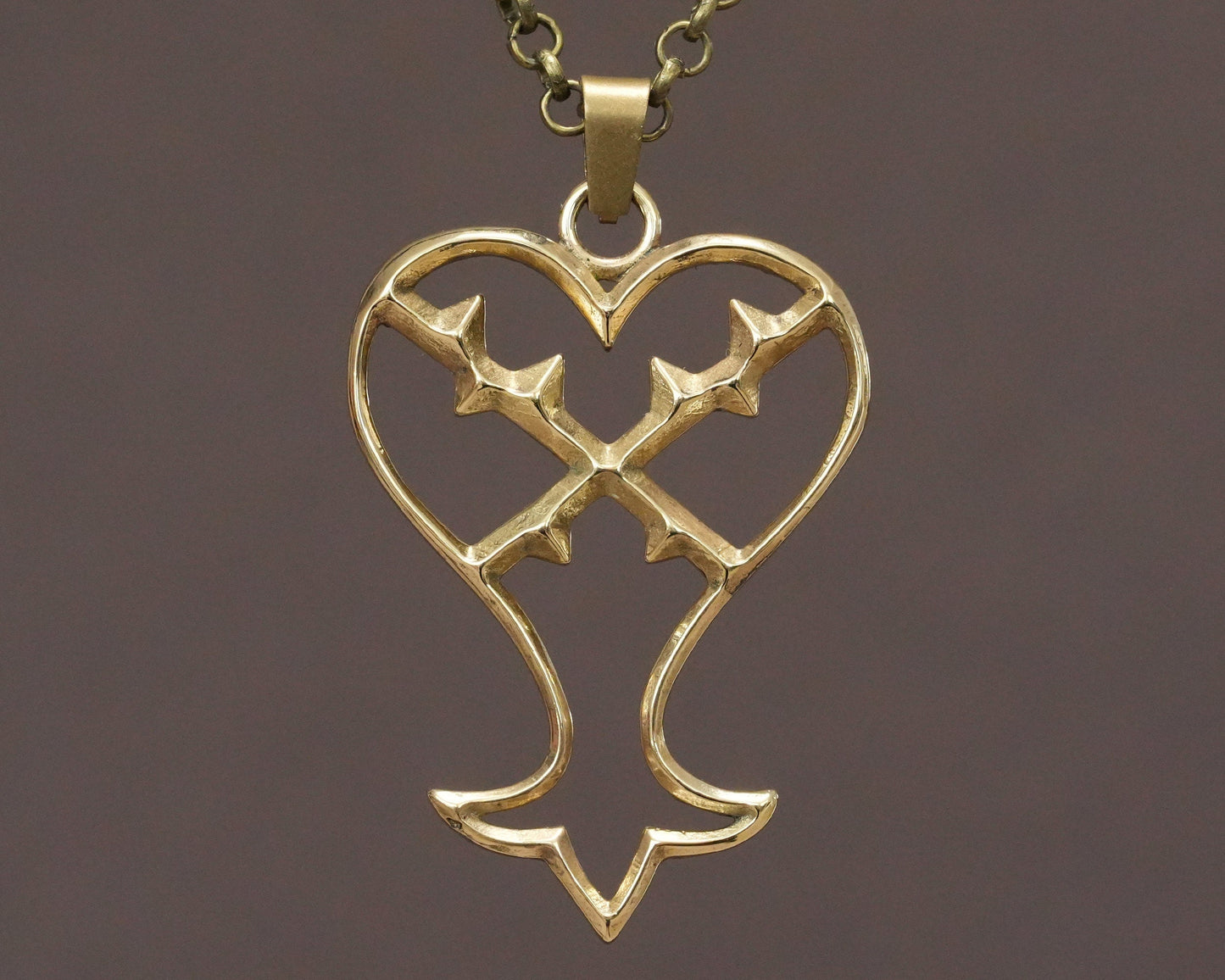 925 Sterling Silver Kingdom Heart Heartless Pendant Necklace Jewelry Amulet Talisman - Baldur Jewelry